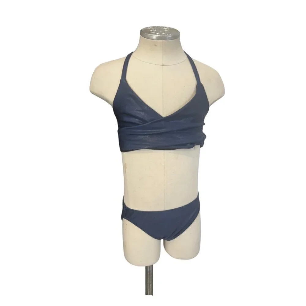 Les Tout Petits Girls Bikini Blue Shiny Size 8